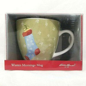 Eddie Bauer Winter Mornings Holiday Christmas Mug unused collectible coffee cup